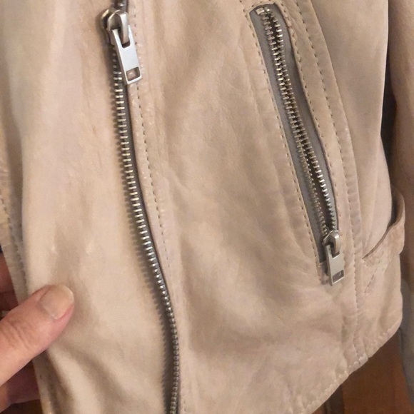 pale pink biker jacket